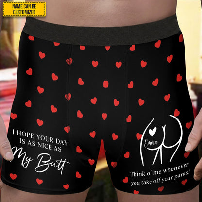 I Hope Your Day Is as Nice as My Butt – Personalized Couple Men’s Boxer Briefs