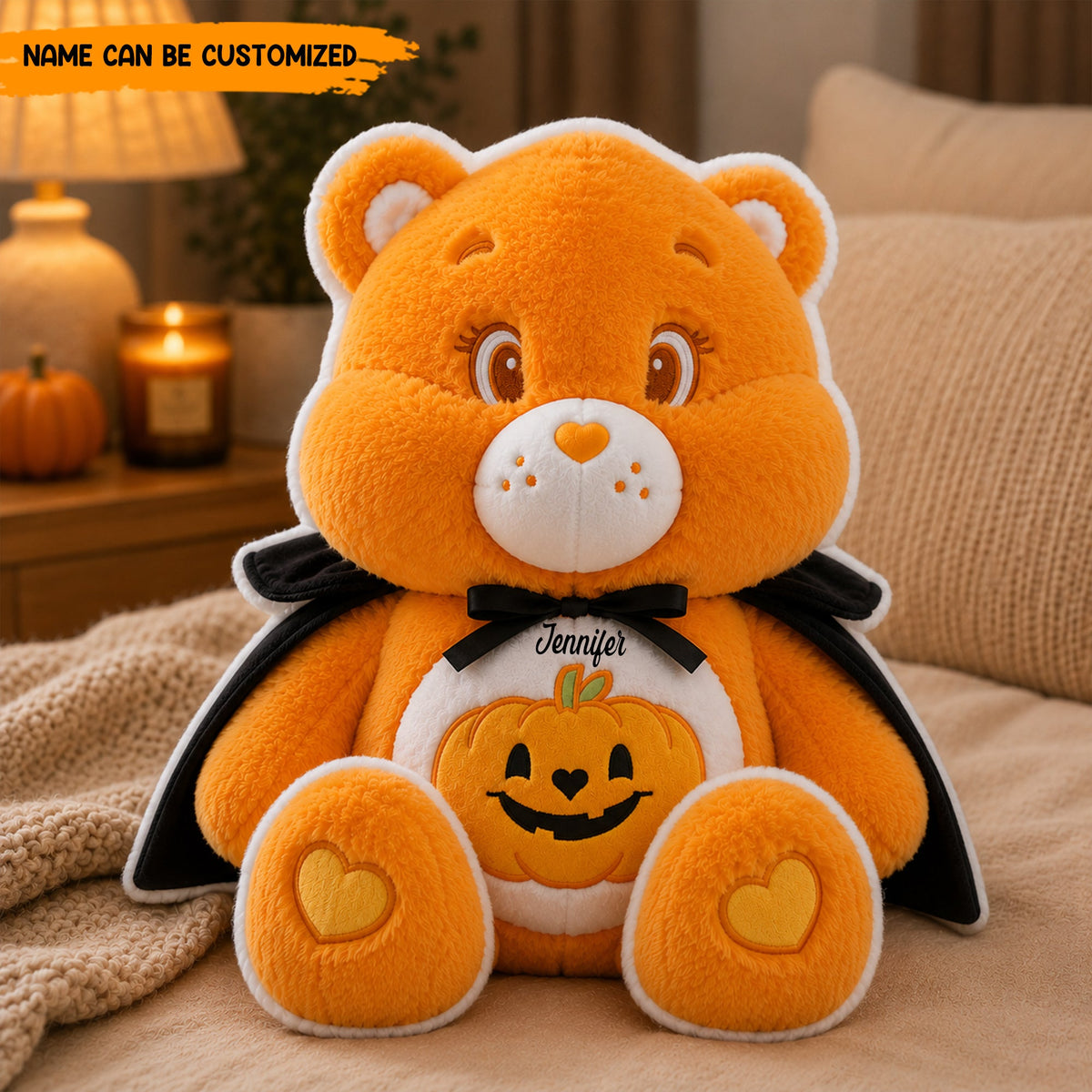 Personalized Halloween Bear Shaped Pillow