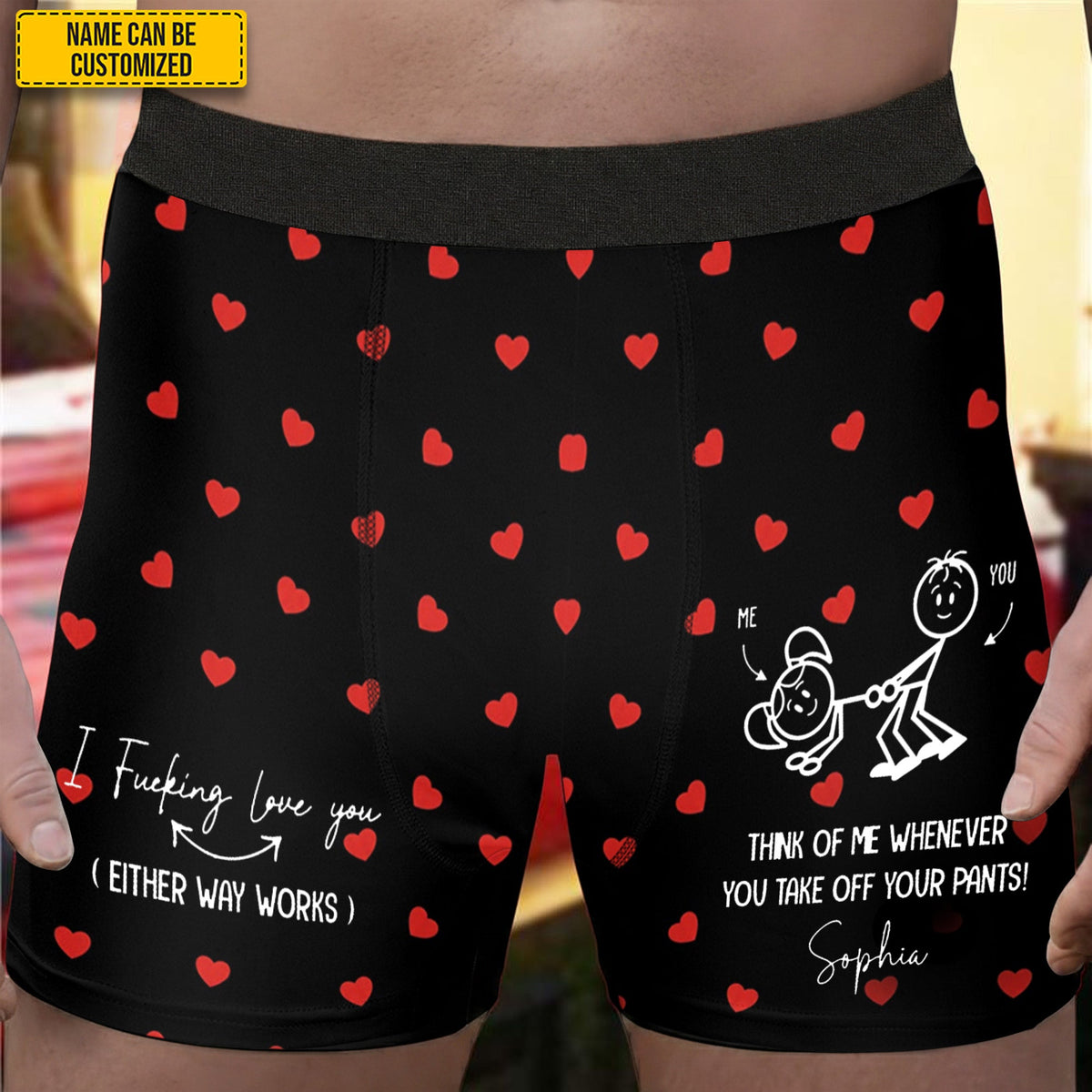 I Love You (Either Way Works) – Personalized Funny Couple Men’s Boxer Briefs