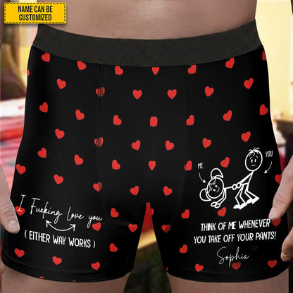 I Love You (Either Way Works) – Personalized Funny Couple Men’s Boxer Briefs