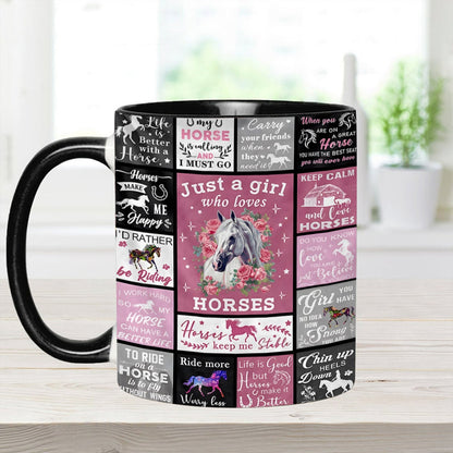 Just A Girl Who Loves Horses - Horse Accent Mug