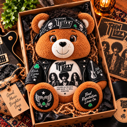 Thin Lizzy Custom Shaped Bear Pillow – Unique Gift for Thin Lizzy Fans & Classic Rock Lovers
