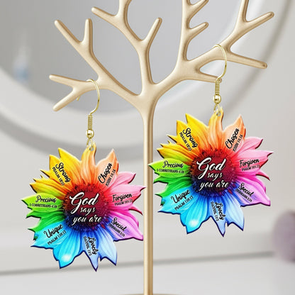 God Says You Are - Sunflower Earrings