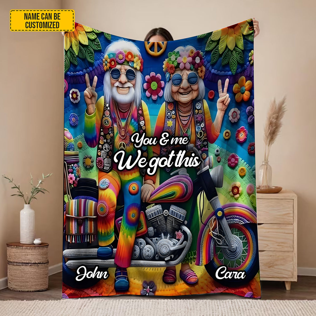 Hippie Couple Blanket