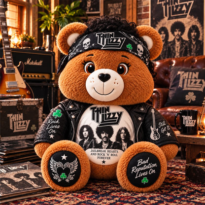 Thin Lizzy Custom Shaped Bear Pillow – Unique Gift for Thin Lizzy Fans & Classic Rock Lovers