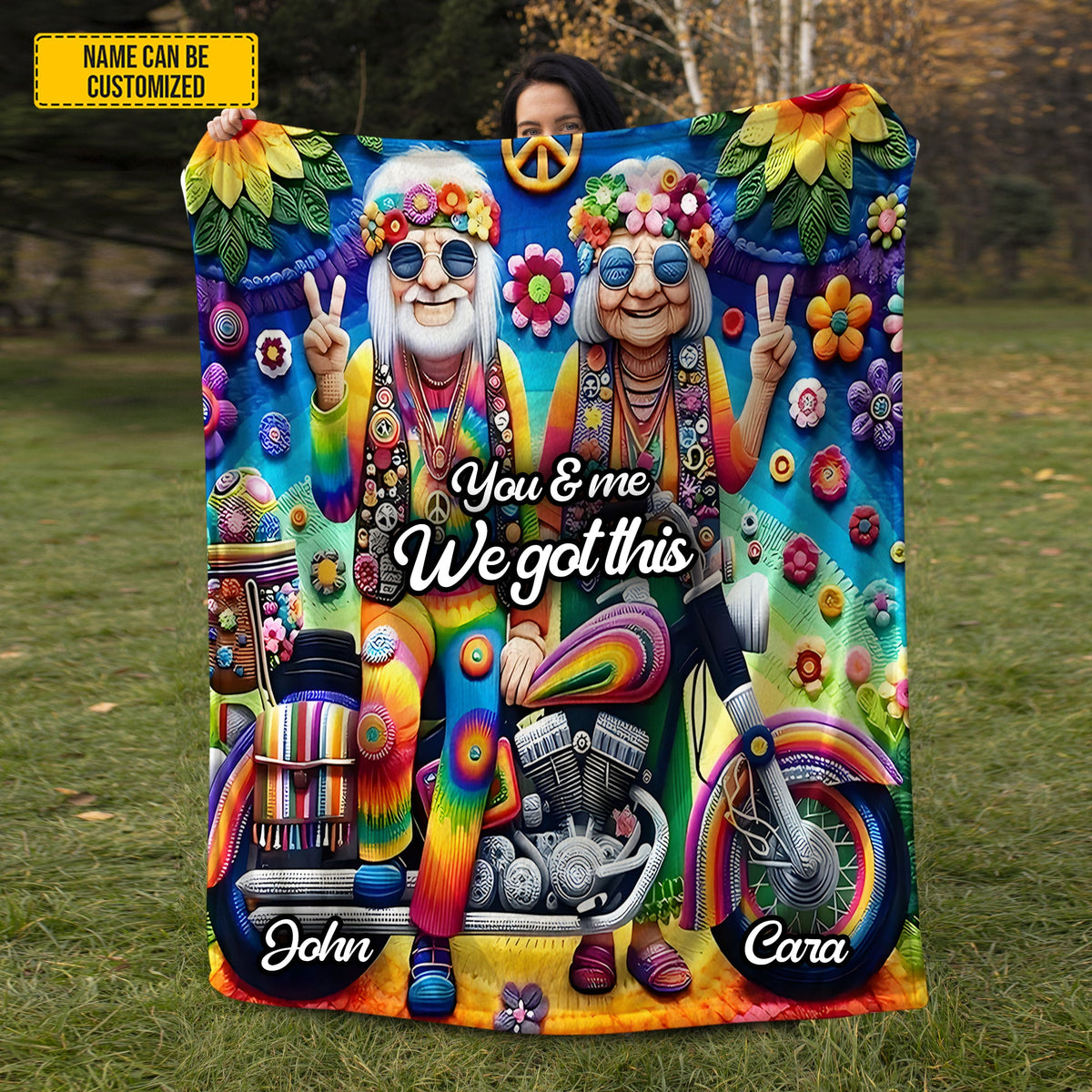 Hippie Couple Blanket