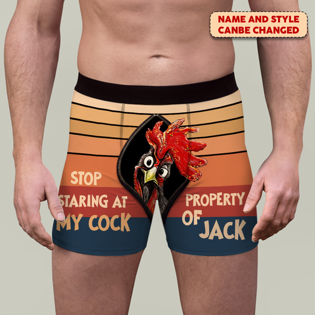 Funny Chicken Men's Boxer Briefs - Personalized Couple Men’s Boxer Briefs