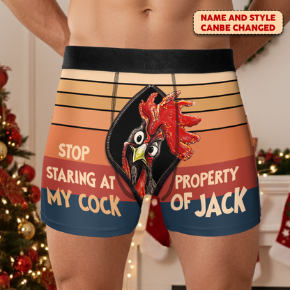 Funny Chicken Men's Boxer Briefs - Personalized Couple Men’s Boxer Briefs