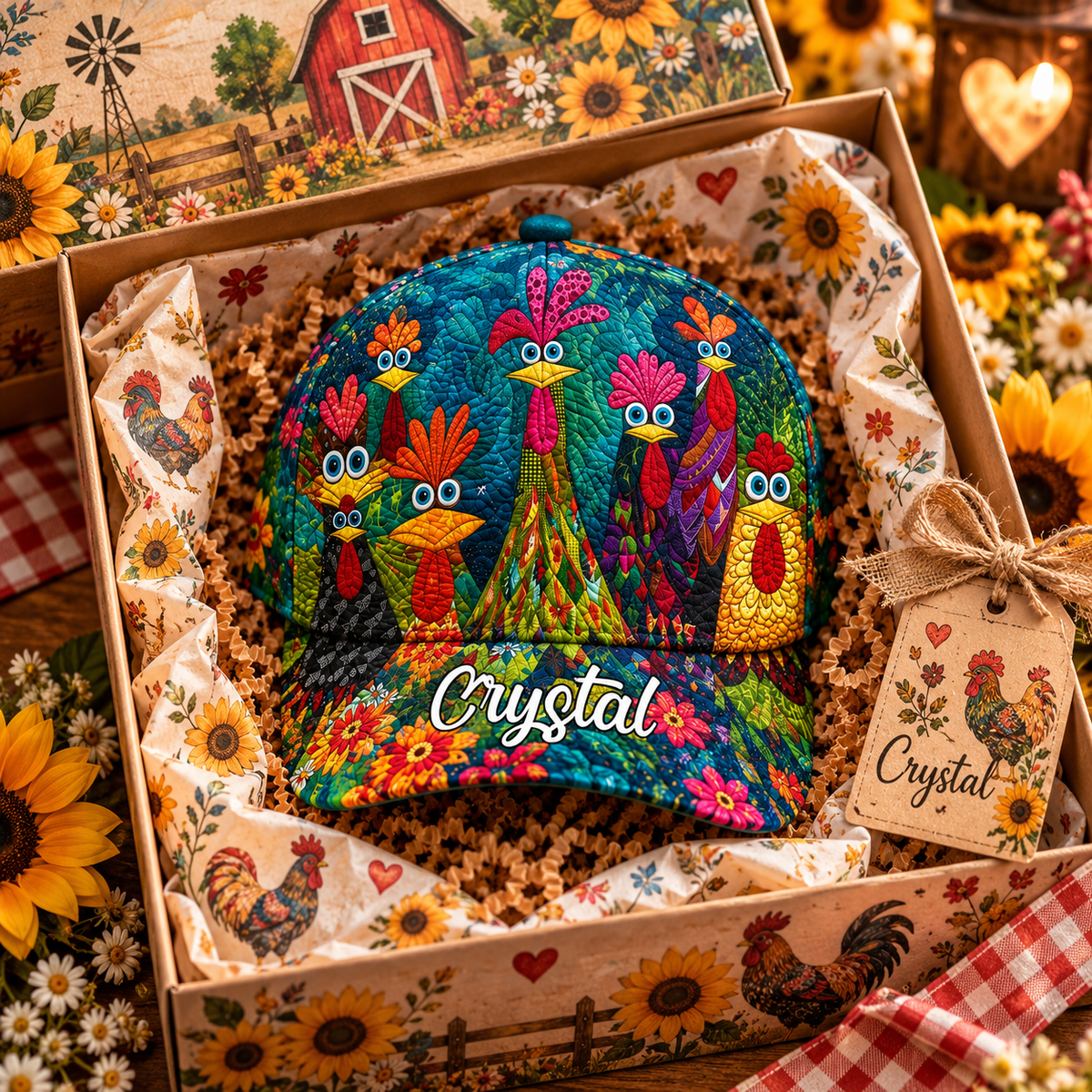 Personalized Funny Chicken Classic Cap