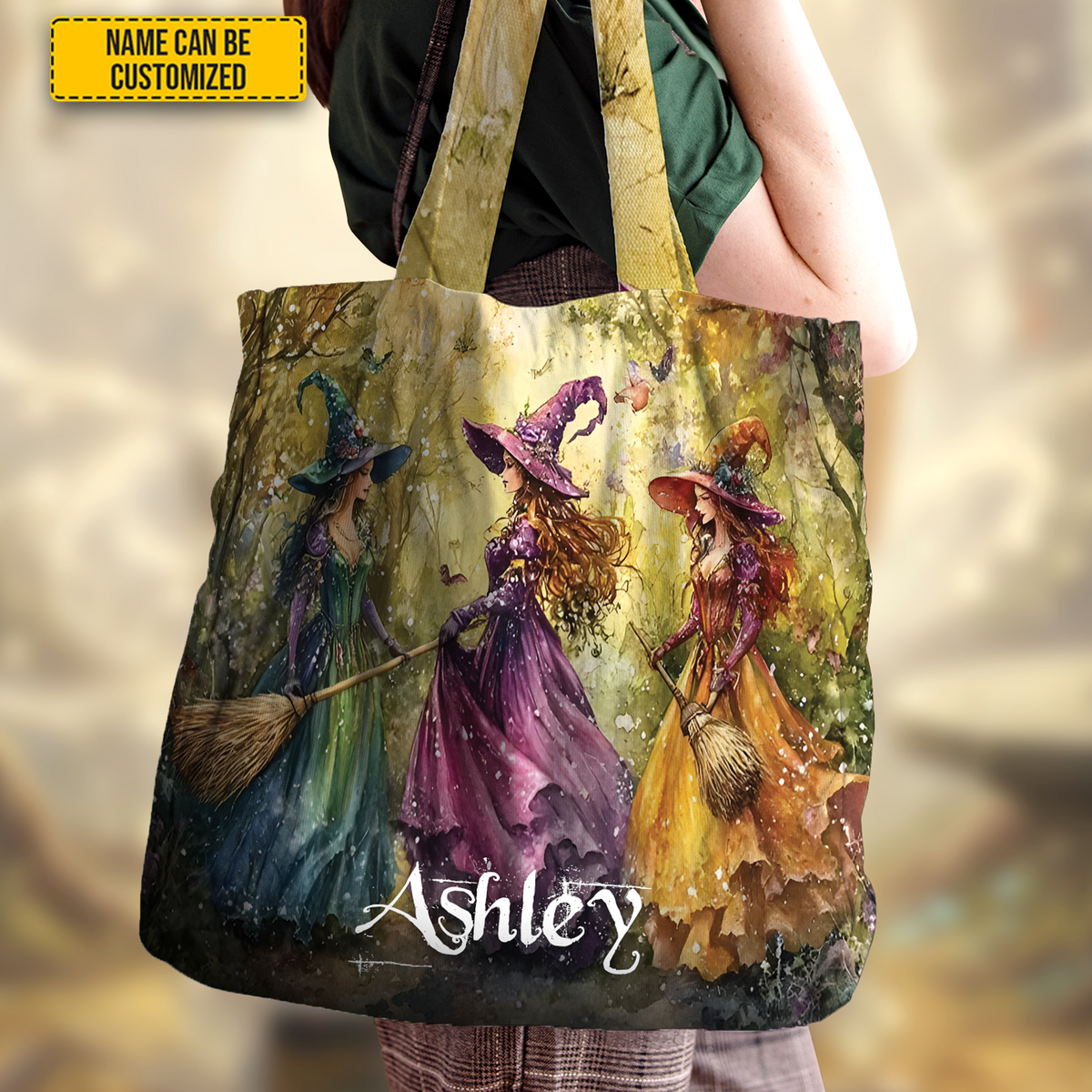 Witches In Forest - Personalized Witch Tote Bag