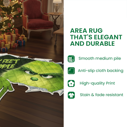 Naughty Green Monster's Couple Personalized Christmas Area Rug