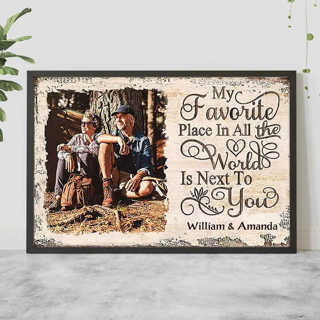 My Favorite Place In All The World - Personalized Couple Canvas And Poster
