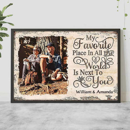 My Favorite Place In All The World - Personalized Couple Canvas And Poster
