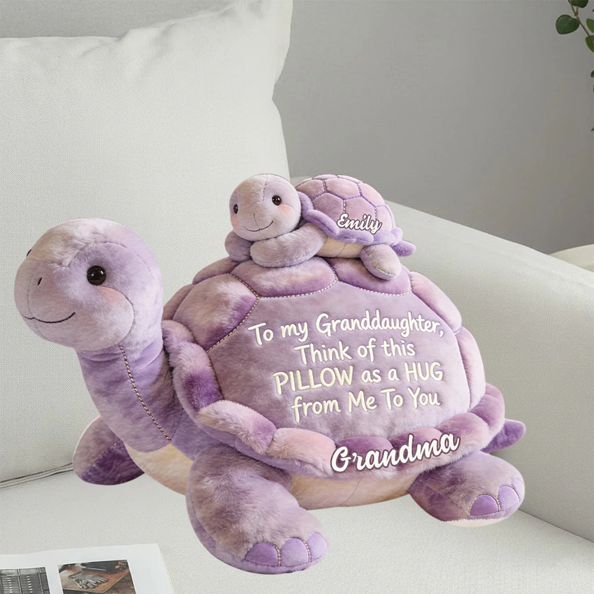 To my Granddaughter - Personalized Mom Shaped Pillow