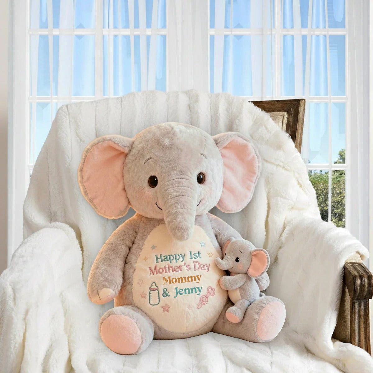 Happy 1st Mother's Day - Personalized Mother Shaped Pillow