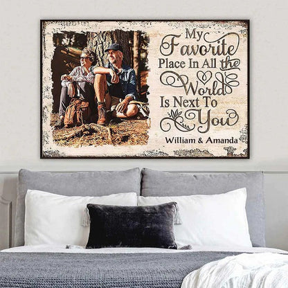 My Favorite Place In All The World - Personalized Couple Canvas And Poster