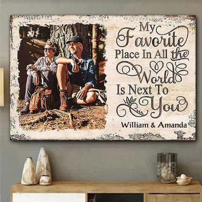 My Favorite Place In All The World - Personalized Couple Canvas And Poster