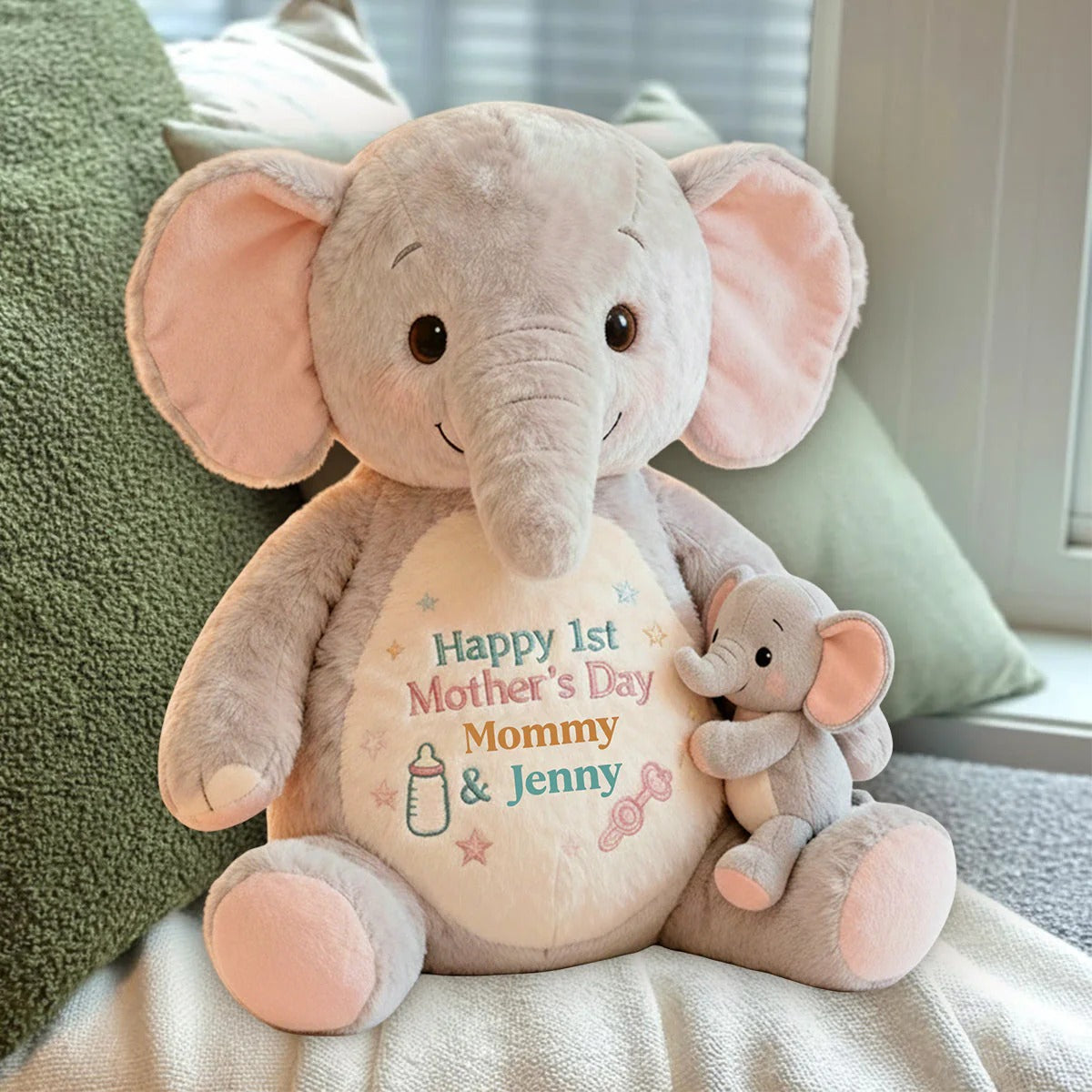 Happy 1st Mother's Day - Personalized Mother Shaped Pillow