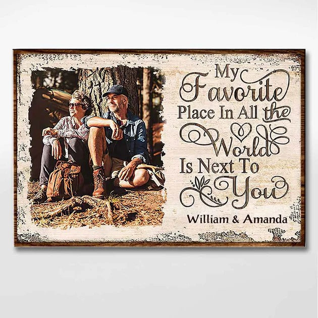 My Favorite Place In All The World - Personalized Couple Canvas And Poster