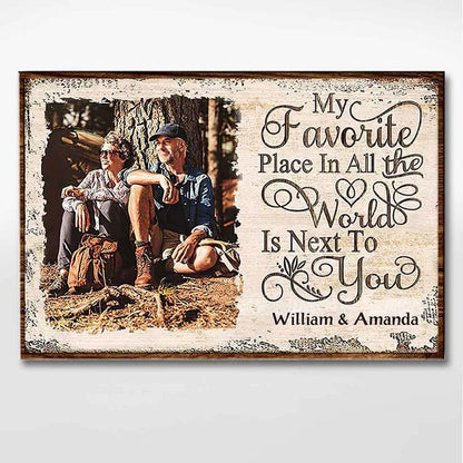 My Favorite Place In All The World - Personalized Couple Canvas And Poster