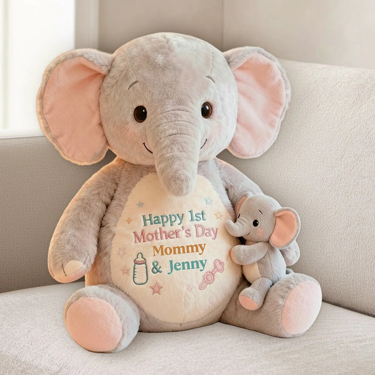 Happy 1st Mother's Day - Personalized Mother Shaped Pillow
