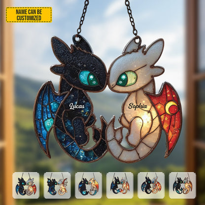 Dragon Couple Acrylic Window - Personalized Couple Acrylic Window