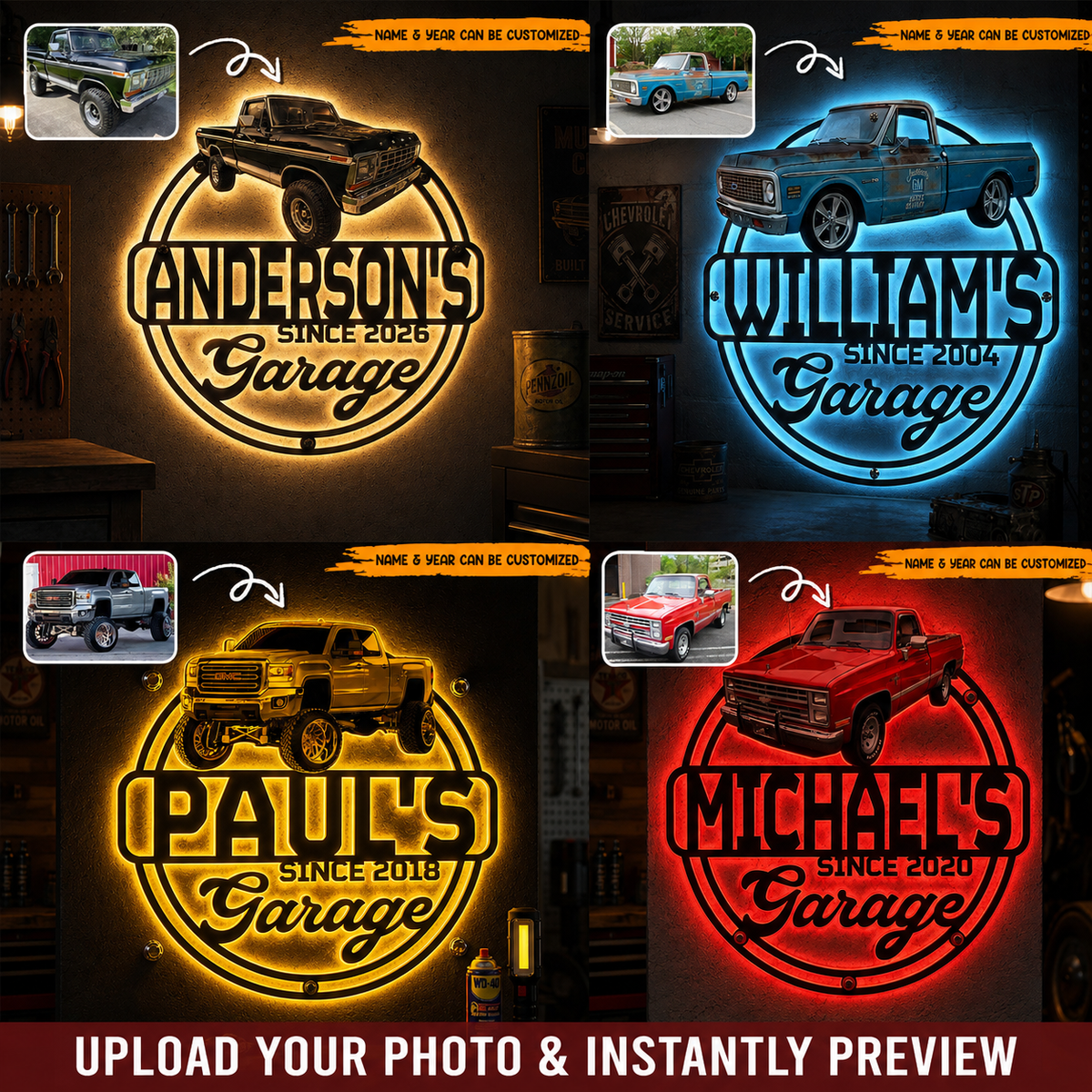 Personalized Custom Photo Classic Car Metal Sign Collection