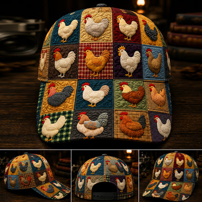 Colorful Chicken Patchwork Classic Cap – Cute Chicken Lover Gift