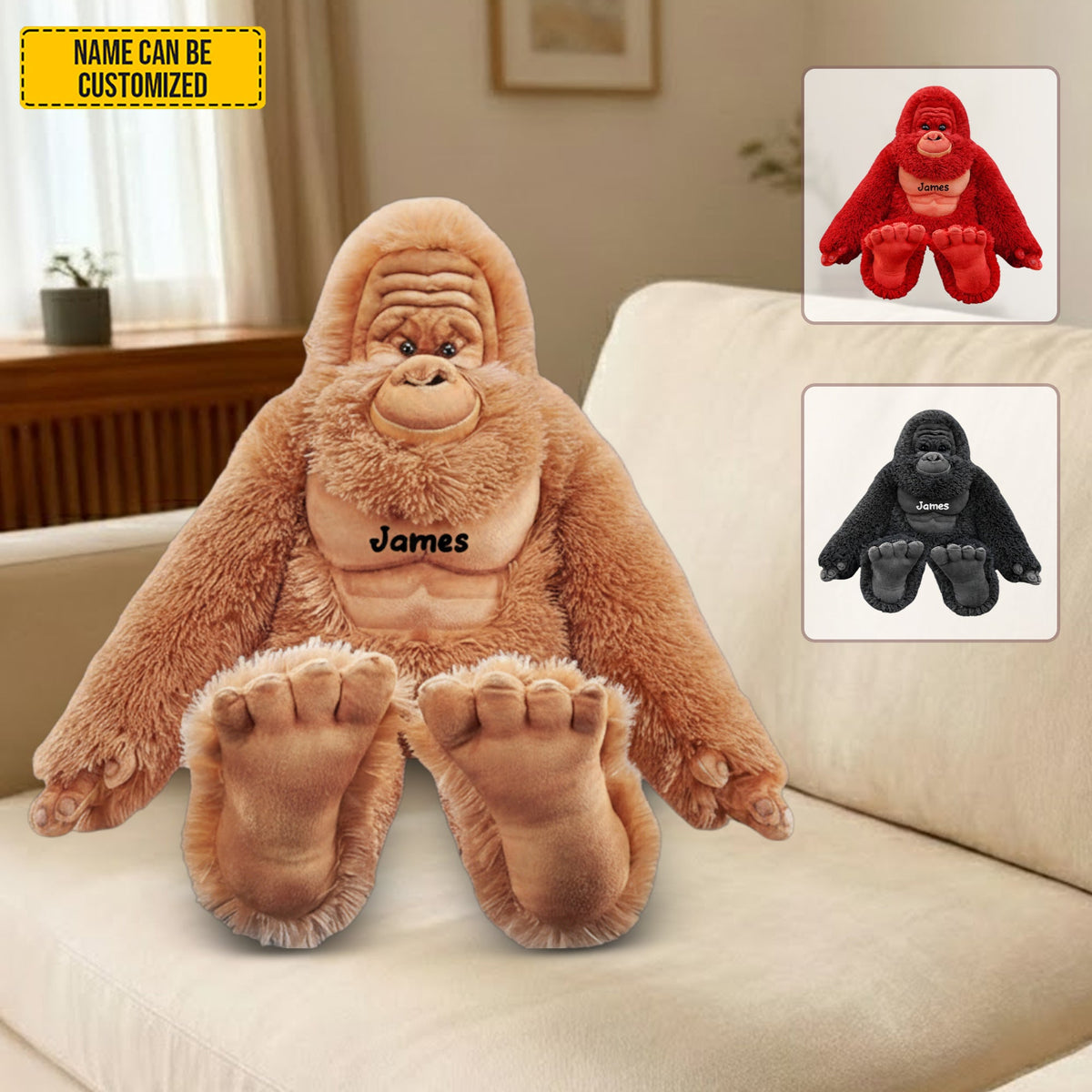 Personalized Cute Bigfoot Custom Shaped Pillow
