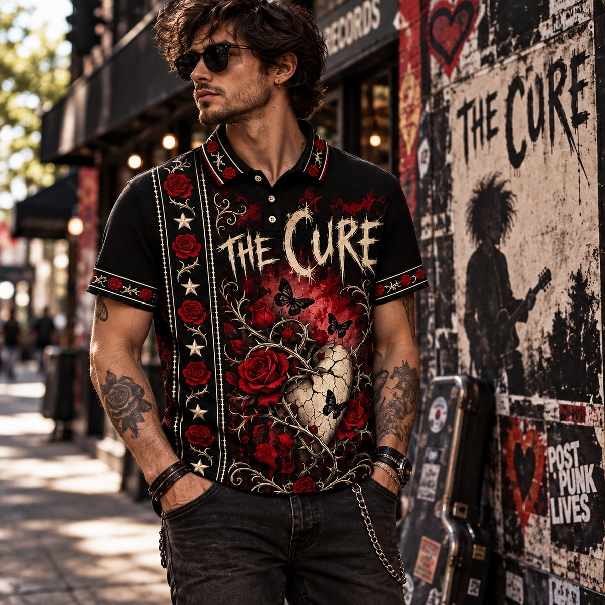 The Cure Vintage Polo Shirt - Classic Rock Music Fan Gift