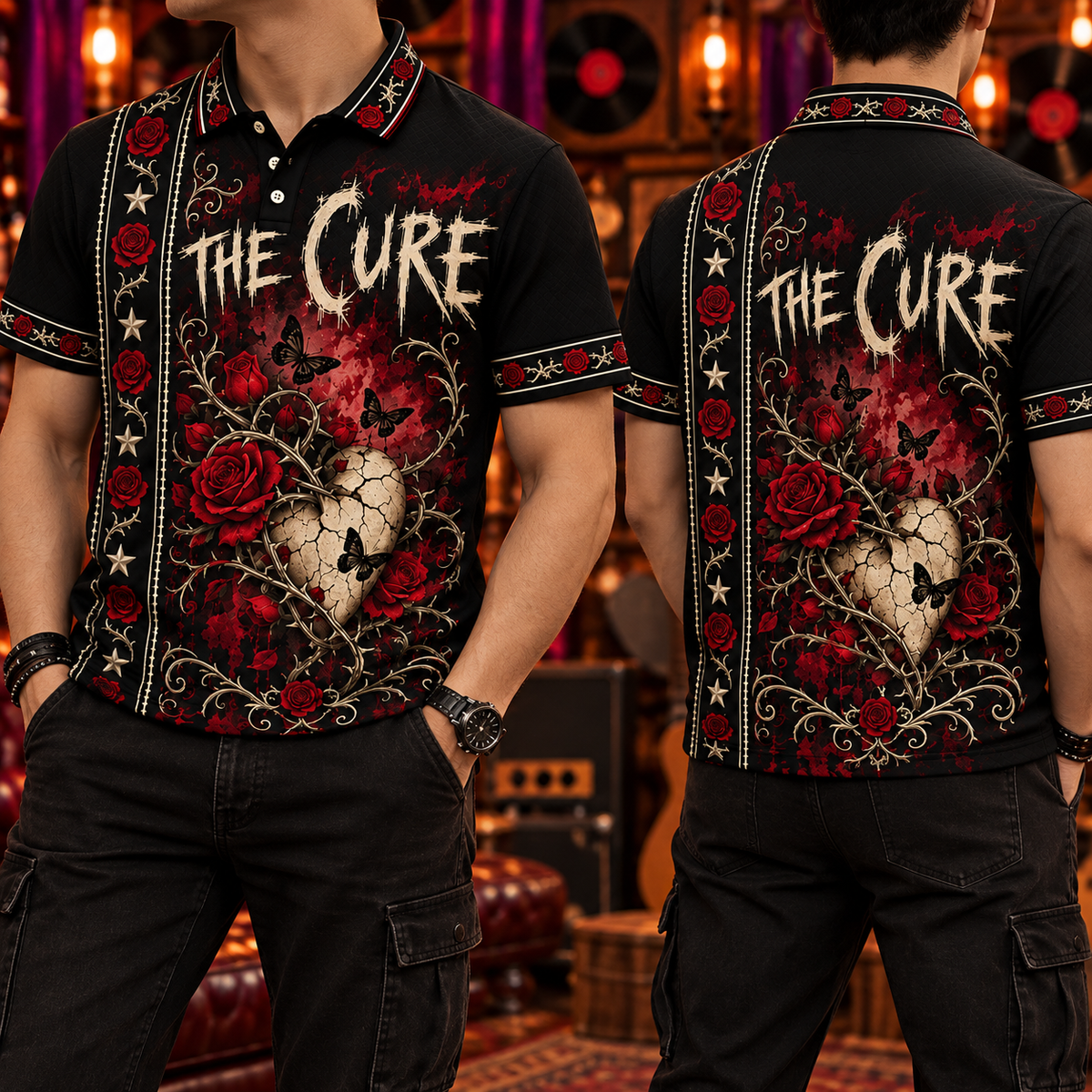 The Cure Vintage Polo Shirt - Classic Rock Music Fan Gift