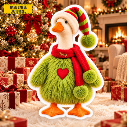 Personalized Christmas Goose Custom Shaped Pillow