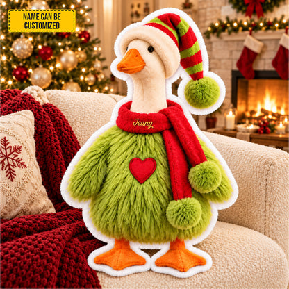 Personalized Christmas Goose Custom Shaped Pillow