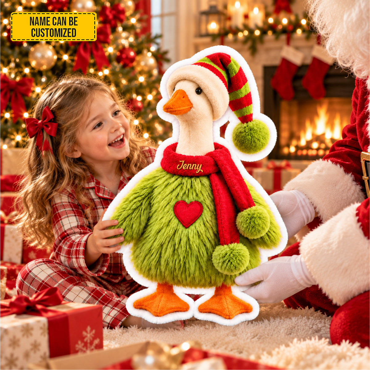 Personalized Christmas Goose Custom Shaped Pillow