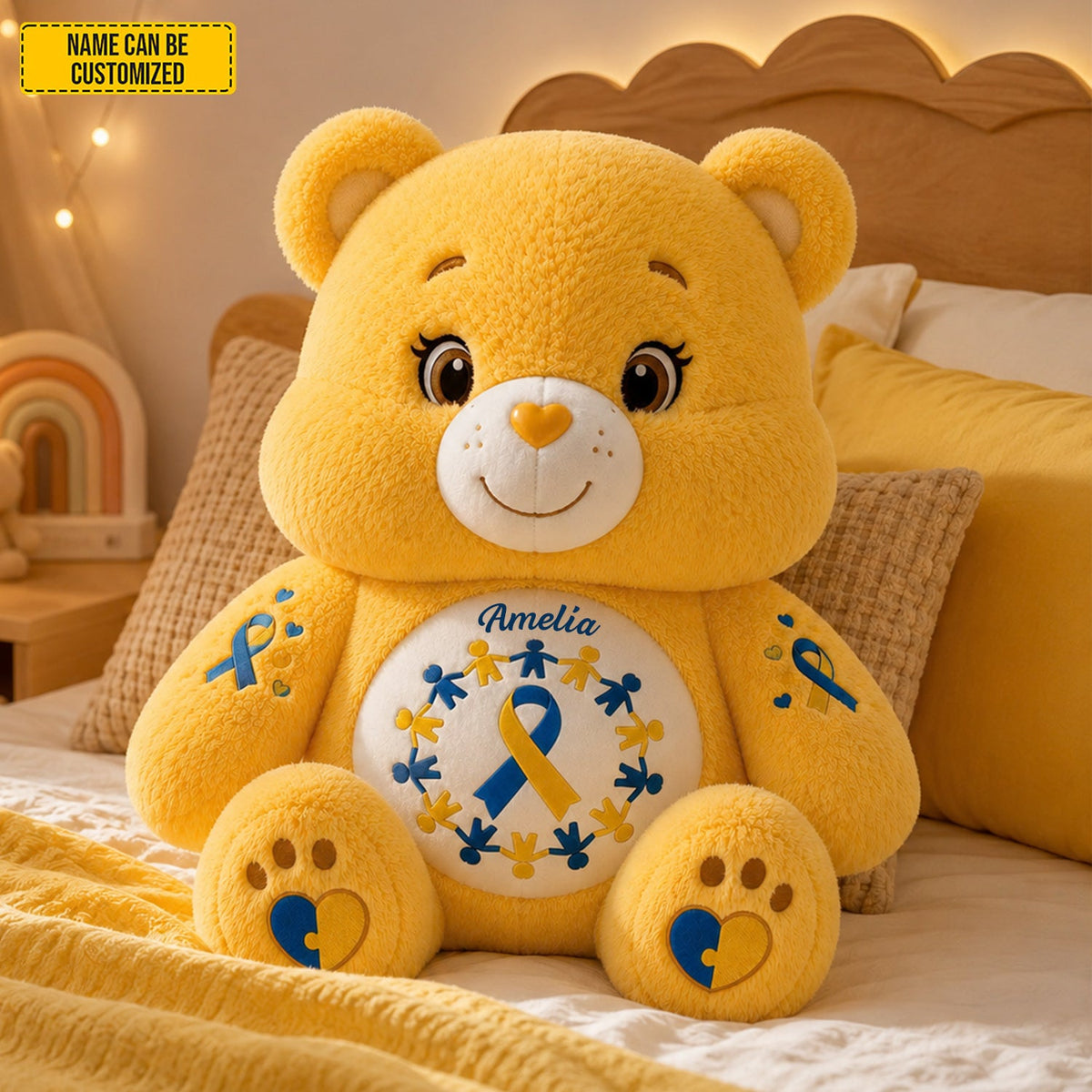 Personalized Down Syndrome Awareness Bear Custom Shape Pillow