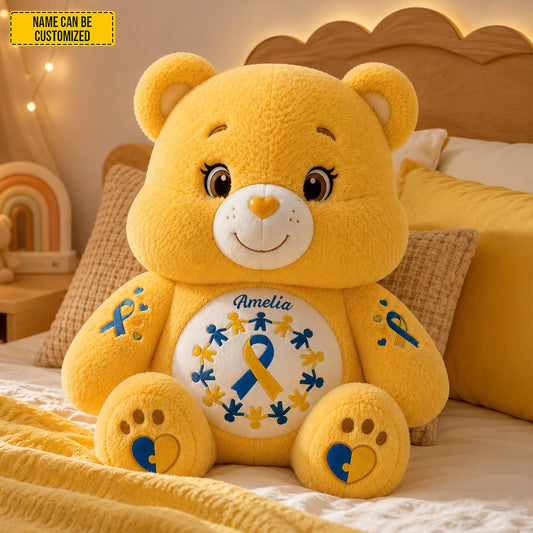 Personalized Down Syndrome Awareness Bear Custom Shape Pillow
