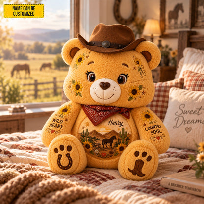 Wild Heart Country Soul - Personalized Bear Pillow