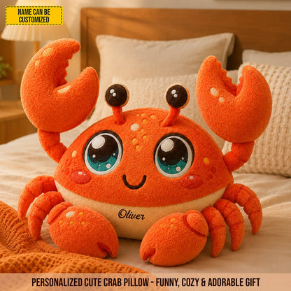 Personalized Happy Crab Custom Shape Pillow