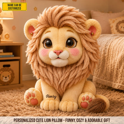Personalized Cute Lion Custom Shaped Pillow