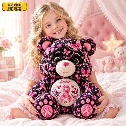 Personalized Breast Cancer Awareness Bear Pillow