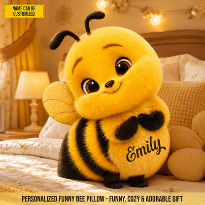Personalized Cute Bee Custom Shape Pillow