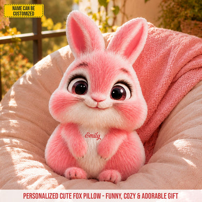 Personalized Cute Bunny Custom Shape Pillow