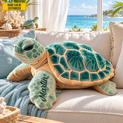 Personalized Sea Turtle Custom Shaped Pillow