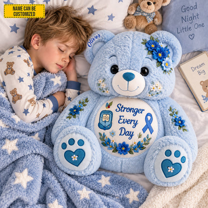 Personalized Diabetes Awareness Bear Pillow
