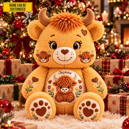 Personalized Cute Highland Cow Shaped Pillow