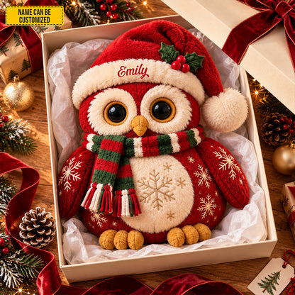 Personalized Christmas Owl Shaped Pillow