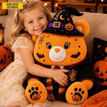 Personalized Halloween Wizard Bear Shape Pillow