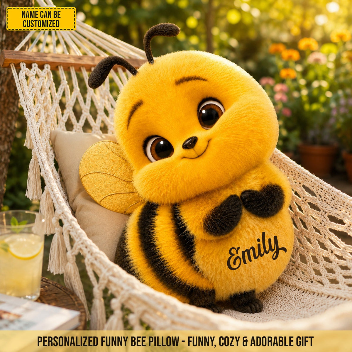 Personalized Cute Bee Custom Shape Pillow
