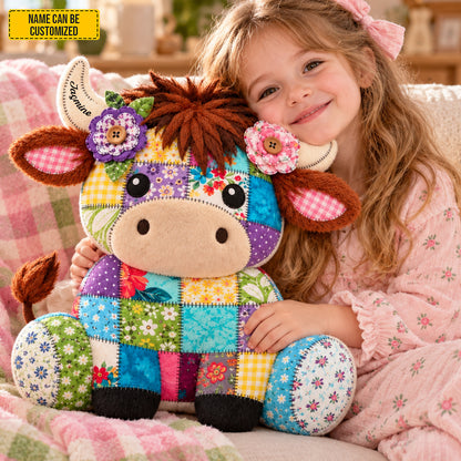 Personalized Patchwork Cow Custom Shape Pillow
