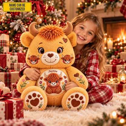 Personalized Cute Highland Cow Shaped Pillow